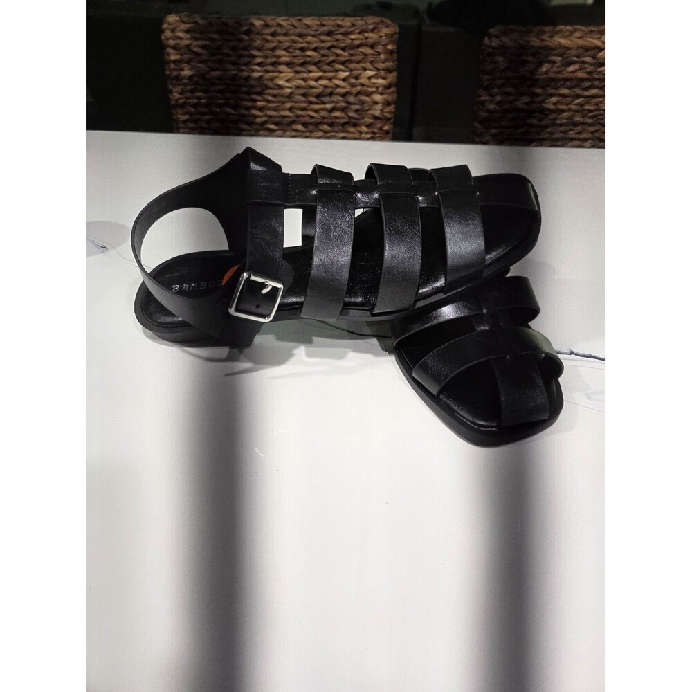 Bamboo Women’s Boho Summer Fisherman Sandal SZ 11M Black T-Strap NWOT Shoe 2bn